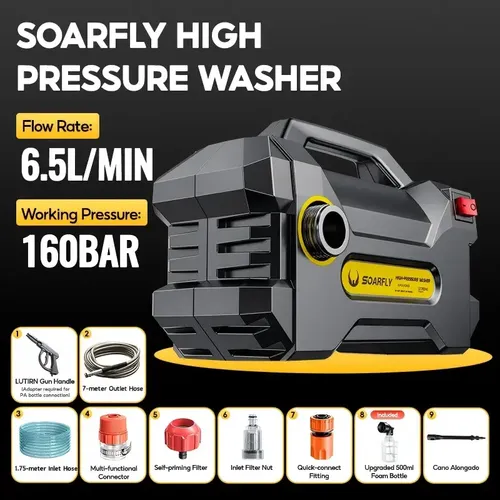 Soarfly Lavadora De Pressão Portátil De 3800w - 160bar
