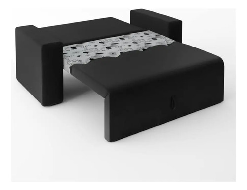 Sofá Cama 2 Lugares Pratik 5000 Mamflex Preto / Cinza Floral Suede