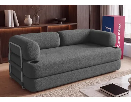 Sofa cama orbe 190m xpand tech tecido boucle cama inbox