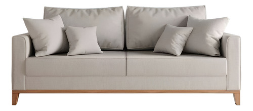 Sofa mobly beny 180 de 3 cuerpos tela linho color cru