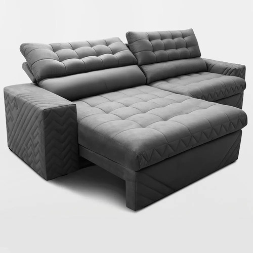 Sofá Retrátil E Reclinável 2,50m Molas Ensacadas Max Spring.