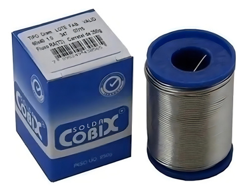 Solda estanho 1mm 60x40 snxpb c fluxo rolo 250g cobix