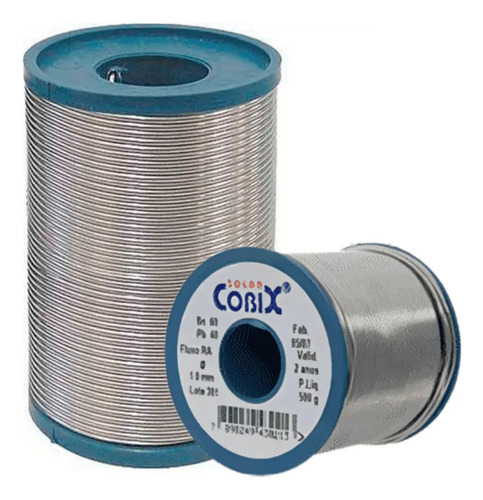 Solda Estanho 1mm 60x40 (snxpb) C/ Fluxo Rolo 250g - Cobix