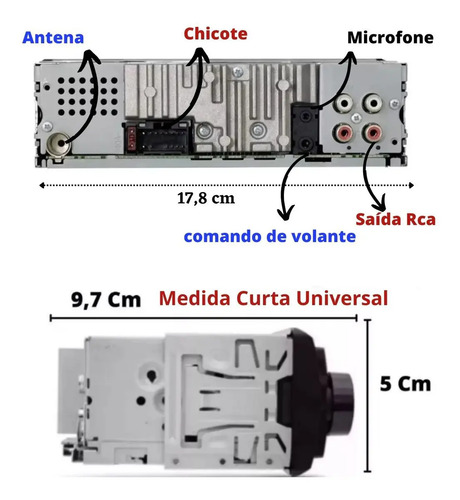 Som Automotivo Pioneer Mvh-x3000br Bluetooth Usb Controle