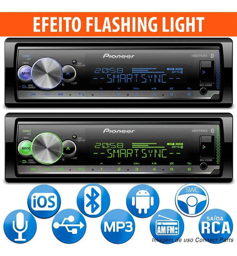 Som Automotivo Pioneer Mvh-x3000br Bluetooth Usb Controle