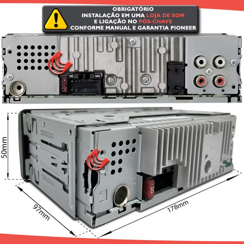 Som Automotivo Pioneer Mvh X3000bt Com Usb E Bluetooth