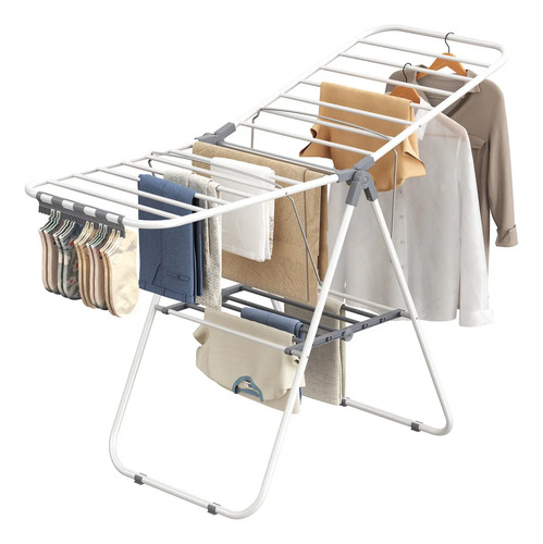 Songmics varal de roupas interno 55x148x100 cm branco