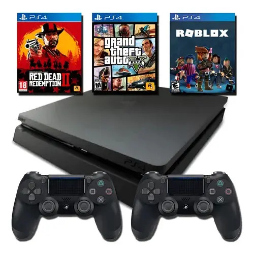 Sony playstation 4 ps4 slim 500gb 2 controles jogo