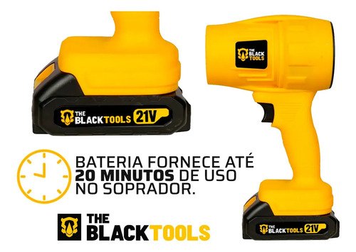 Soprador De Ar Turbo 21v Portátil Bateria Recarregável Potente Para Folhas Pó Limpeza Carro Tso-21a The Black Tools