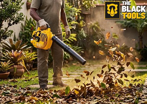 Soprador de Folhas Lateral TBNT10 2T 26cc 0,90Hp The Black Tools Cor Amarelo Profissional a Gasolina 2 Tempos