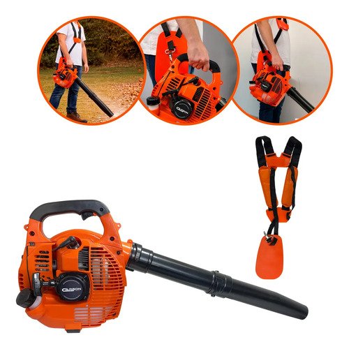 Soprador folhas lateral profissional cinto duplo laranja
