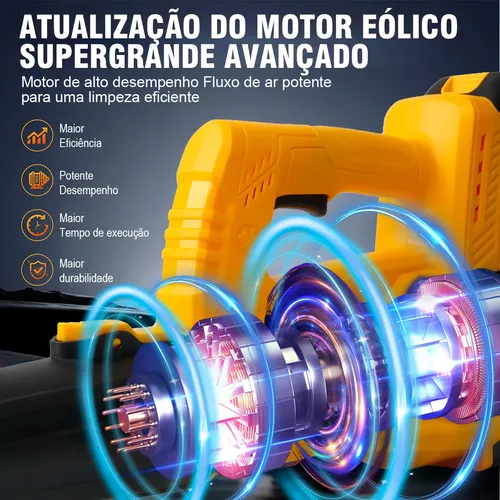 Soprador Profissional À Bateria 60000rpm 88v Dewen