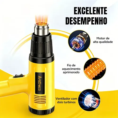 Soprador Térmico 2200w 220v Ar Quente Temperatura Até 550 °c
