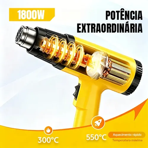 Soprador Térmico 2200w 220v Ar Quente Temperatura Até 550 °c