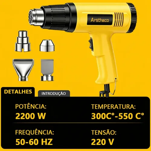 Soprador Térmico 2200w 220v Ar Quente Temperatura Até 550 °c