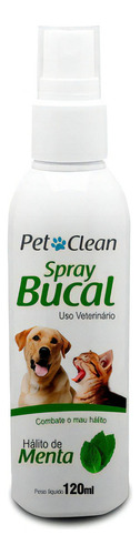 Spray bucal pet clean menta para cachorros e gatos 120ml