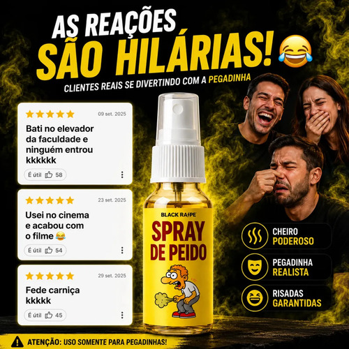 Spray Pum Peido Fedorento Pegadinha Viral Trollagem Brincadeira Perfume Fedido - Marca Black Raipe