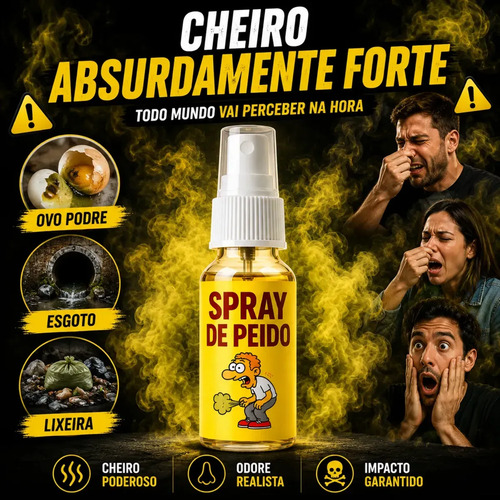 Spray Pum Peido Fedorento Pegadinha Viral Trollagem Brincadeira Perfume Fedido - Marca Black Raipe