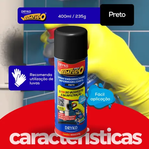 Spray Vedatudo 400ml Impermeabilizante Emborrachado Dryko