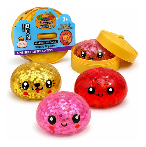 Squish dumplings bolinho glitter brilhante caixinha surpresa