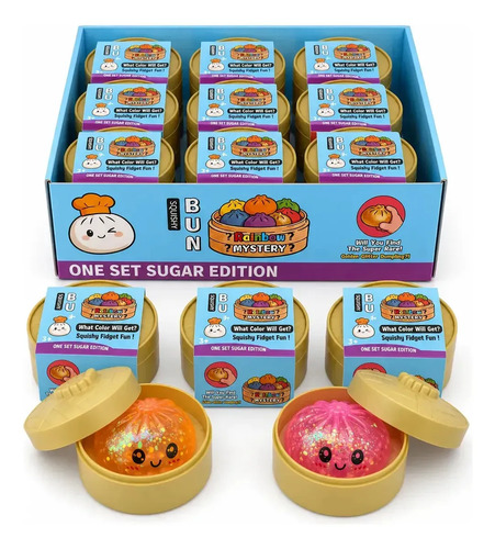 Squish Dumplings Bolinho Glitter Brilhante Caixinha Surpresa Brilhante Surpresa