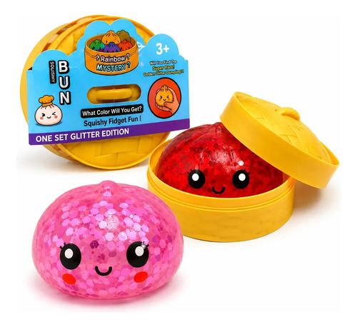 Squish Dumplings Bolinho Glitter Brilhante Caixinha Surpresa Brilhante Surpresa