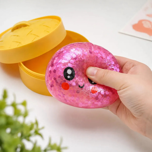 Squish Dumplings Bolinho Glitter Brilhante Caixinha Surpresa Brilhante Surpresa