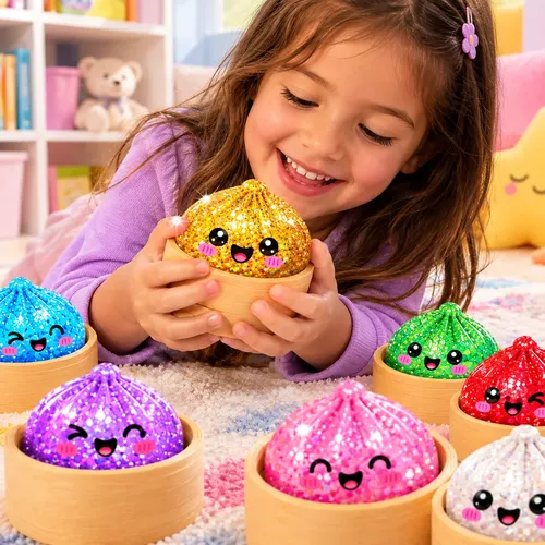 Squishy Brinquedo De Apertar Surpresa Raro Com Glitter Macio