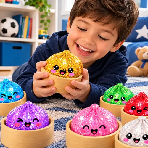 Squishy Brinquedo De Apertar Surpresa Raro Com Glitter Macio