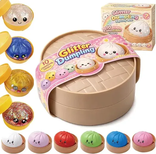 Squishy dumpling cor surpresa bolinho baozi relaxante viral