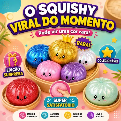 Squishy Dumpling Cor Surpresa Bolinho Baozi Relaxante Viral
