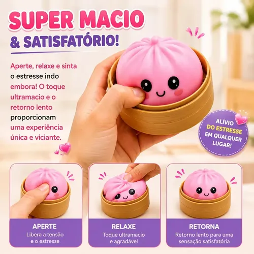 Squishy Dumpling Cor Surpresa Bolinho Baozi Relaxante Viral