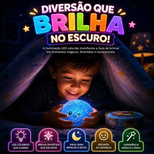 Squishy Sensorial com Luz LED Popsy Brinquedo de Apertar