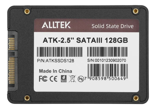 SSD AllTek 128GB SATA III 2.5 Interno para PC e Notebook