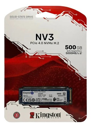 Ssd kingston nv3 500gb m2 2280 nvme pcie 40 gen 4x4