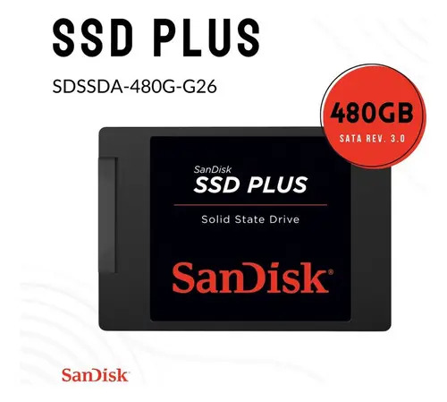 SSD SanDisk Plus 480 GB SATA III para PC e Notebook