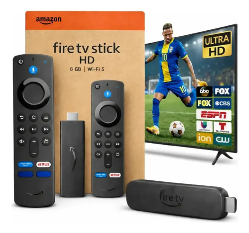 Streaming stick familar amazon fire tv full hd com alexa e c