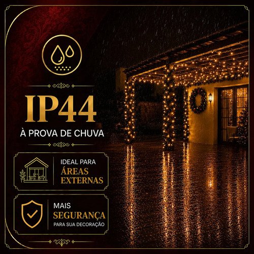Strobo Natal 500 Leds Pisca 100 Flash 50m Prova D'água Bivolt Branco Quente