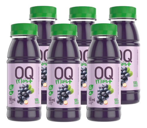 Suco de uva e maca oqmais pet 180ml c 6 un