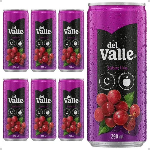 Suco del valle 290ml sabores lata pack com 6 unidades