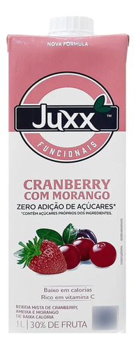 Suco juxx cranberry morango 1l caixa funcional zero acucar
