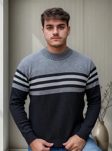 Sueter blusa de tricot masculino listrado blusa la masculina