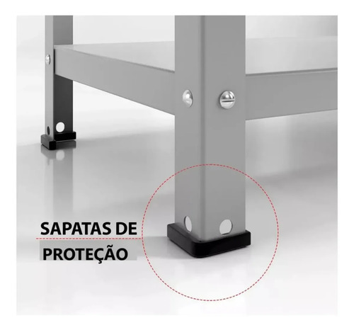 Super Estante/prateleira Aço 26 Modular 42x92x1,98 Com 5 Bandejas Colunas Tripartida Industrial