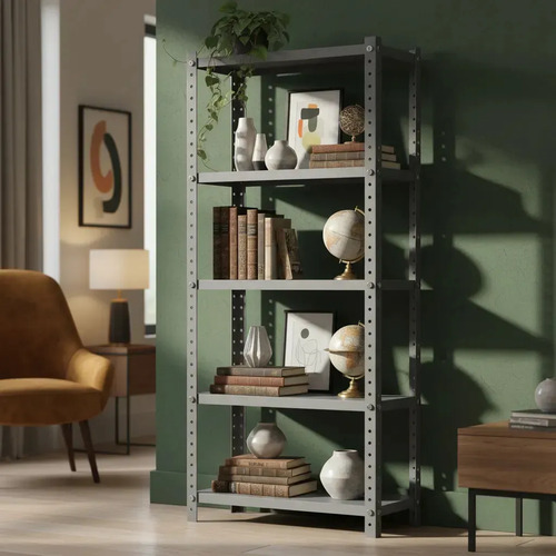 Super Estante/prateleira Aço 26 Modular 42x92x1,98 Com 5 Bandejas Colunas Tripartida Industrial