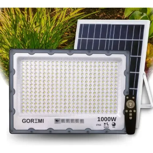 Super Refletor Solar 1000w Luz Branco Frio C Controle 6000k
