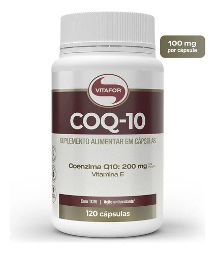 Suplemento alimentar coenzima q10 200mg por porcao 120 capsu