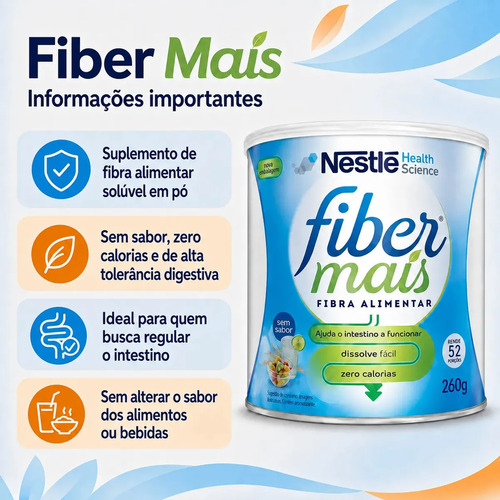 Suplemento Alimentar de Fibras Fibermais Sem Sabor 260g