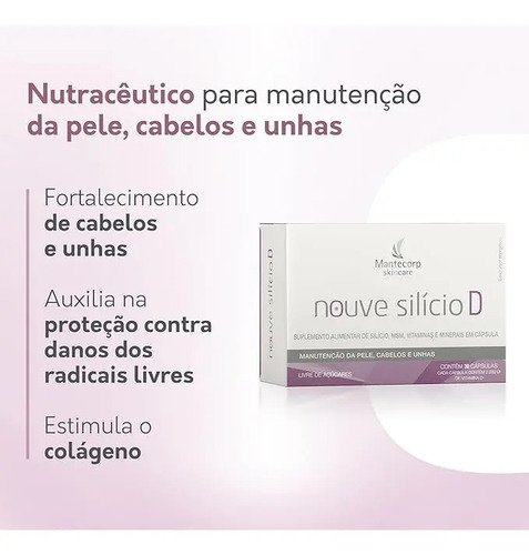 Suplemento Alimentar Nouve Silício D Mantecorp 30 Cápsulas Sem sabor