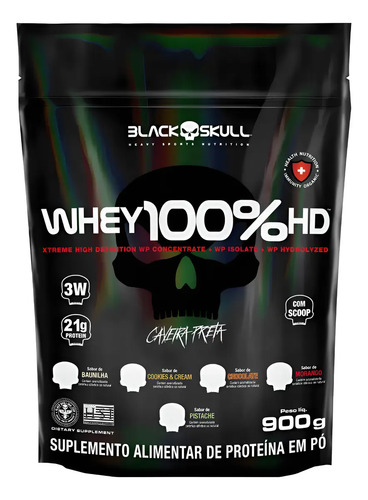 Suplemento em po black skull whey protein massa muscular pro