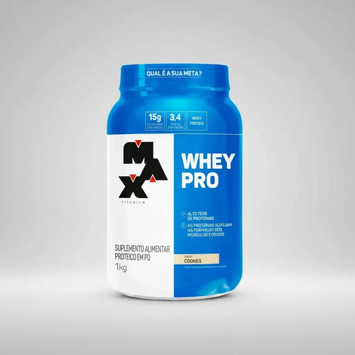 Suplemento Em Pó Whey Pro Max Titanium 1kg Sabor Cookies Cookies